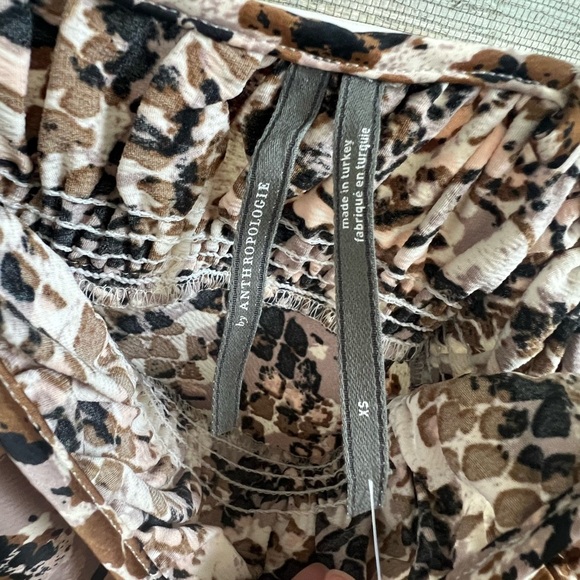 NWT new Anthropologie square neck slip dress animal snake print XS long brown - Picture 9 of 17